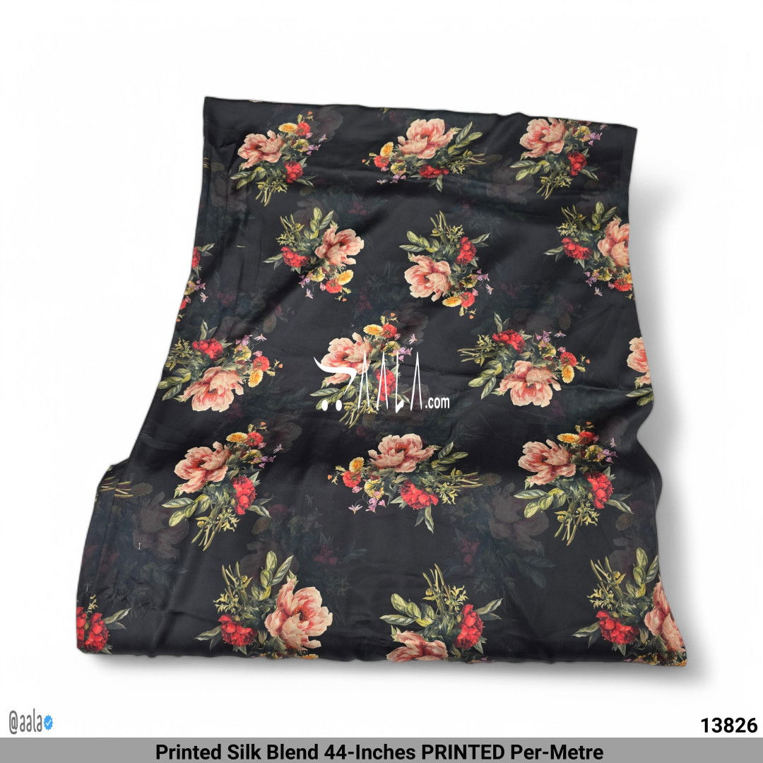 Printed Silk Blend 44-Inches PRINTED Per-Metre #13826