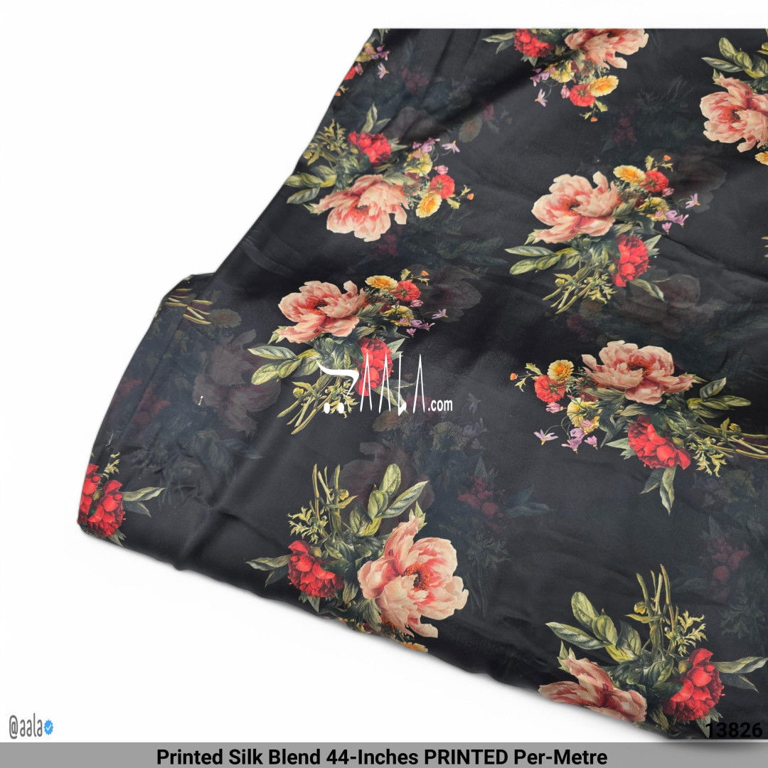 Printed Silk Blend 44-Inches PRINTED Per-Metre #13826