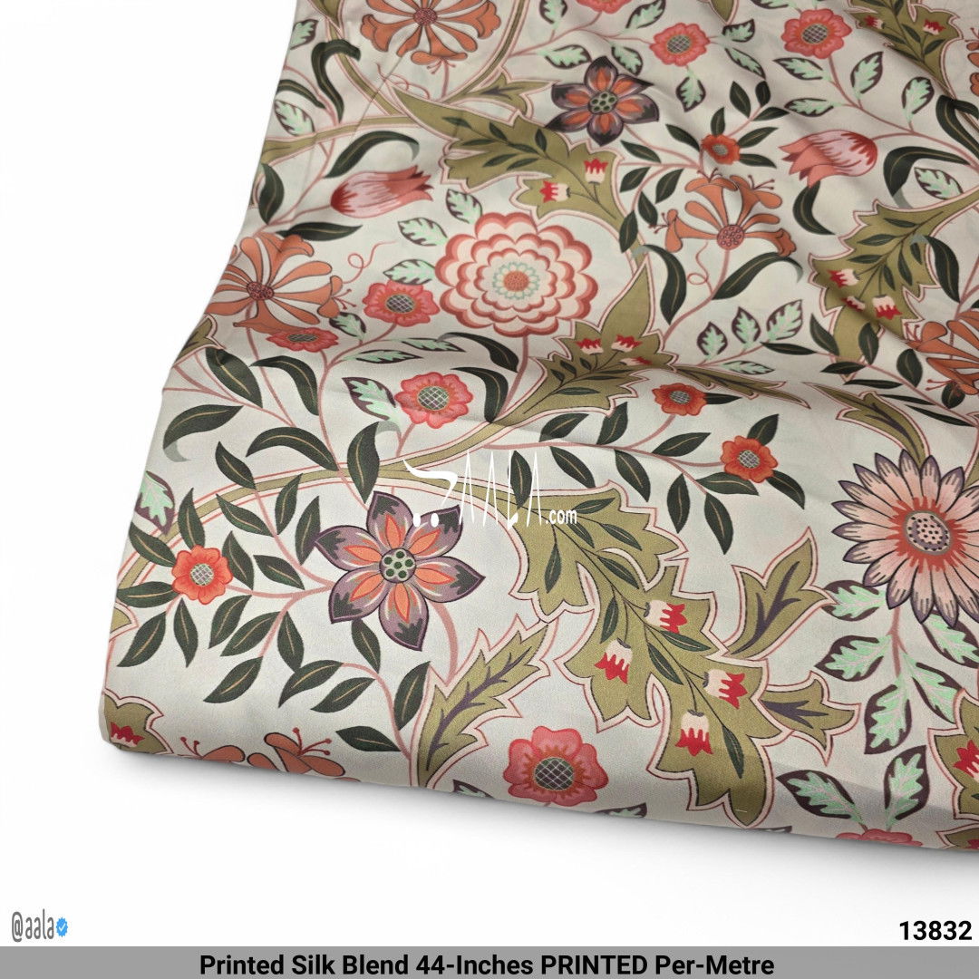 Printed Silk Blend 44-Inches PRINTED Per-Metre #13832