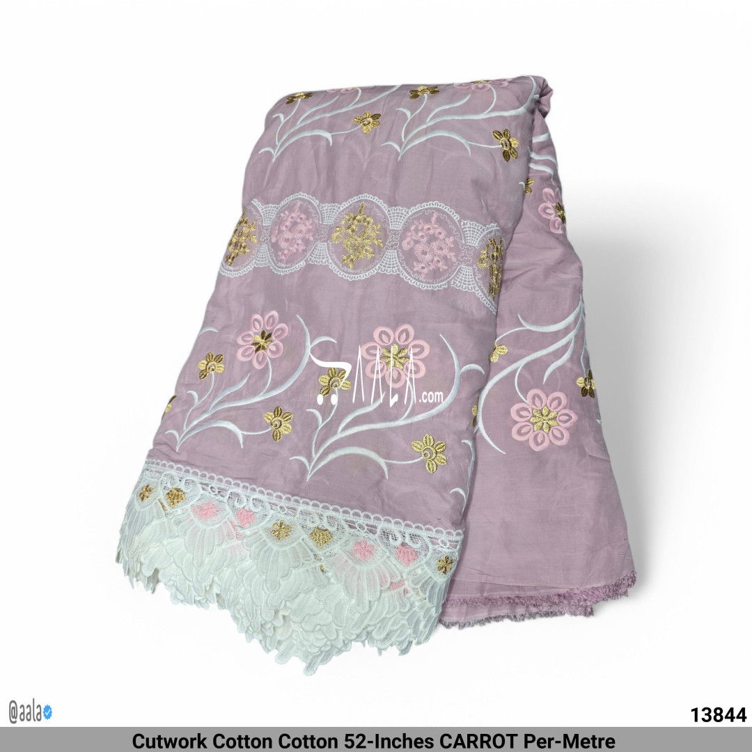 Cutwork Cotton Cotton 52-Inches CARROT Per-Metre #13844