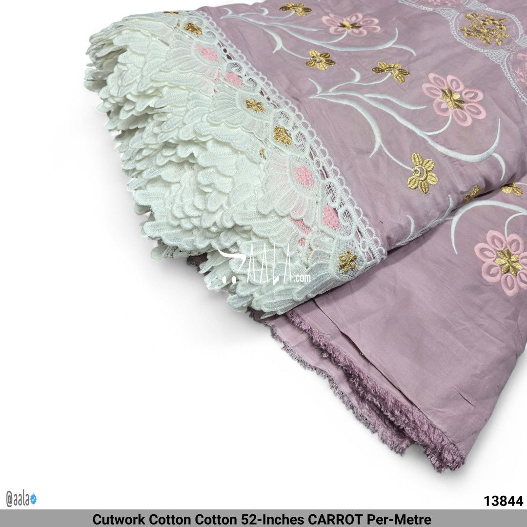 Cutwork Cotton Cotton 52-Inches CARROT Per-Metre #13844