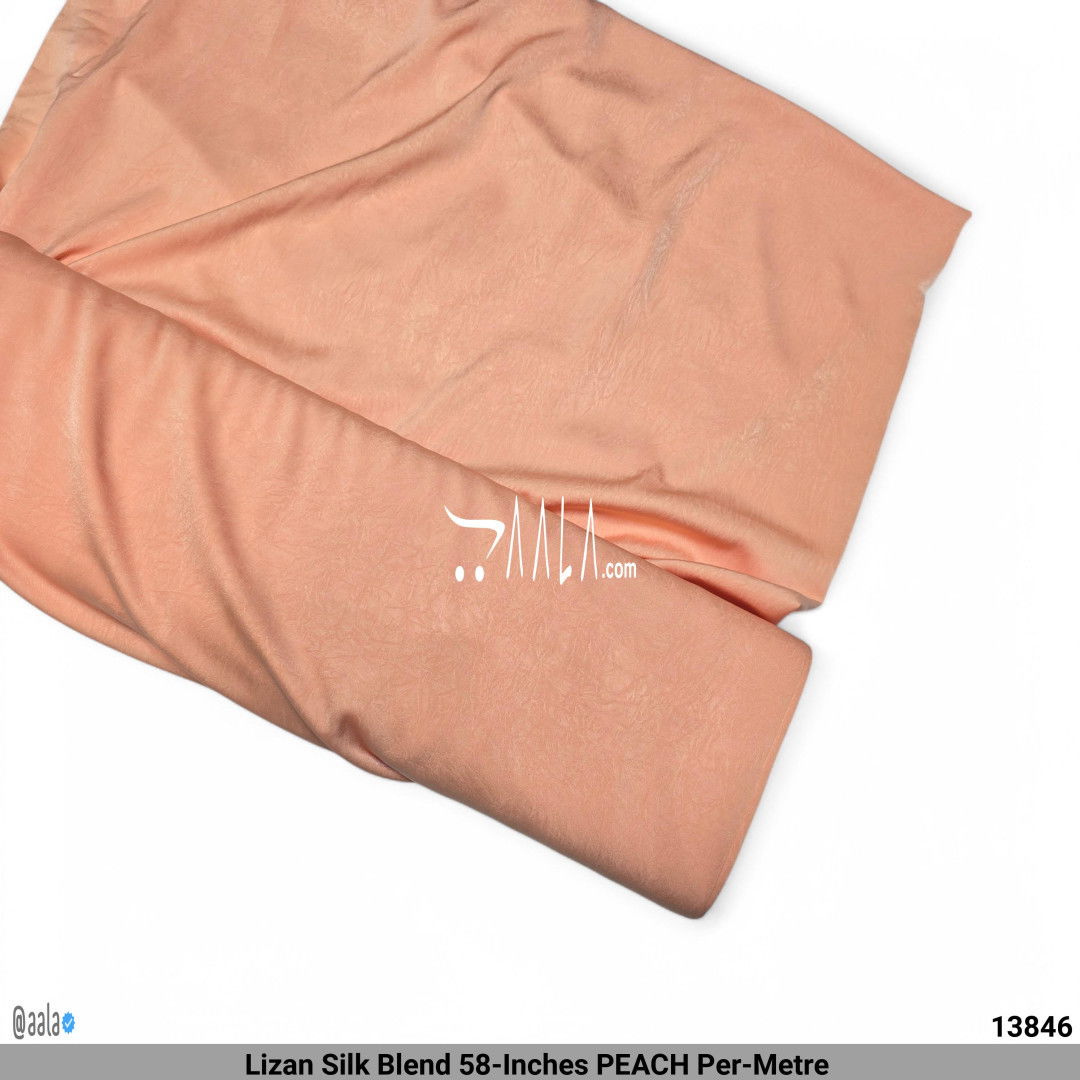 Lizan Silk Blend 58-Inches PEACH Per-Metre #13846