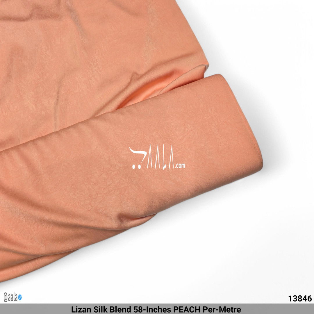 Lizan Silk Blend 58-Inches PEACH Per-Metre #13846
