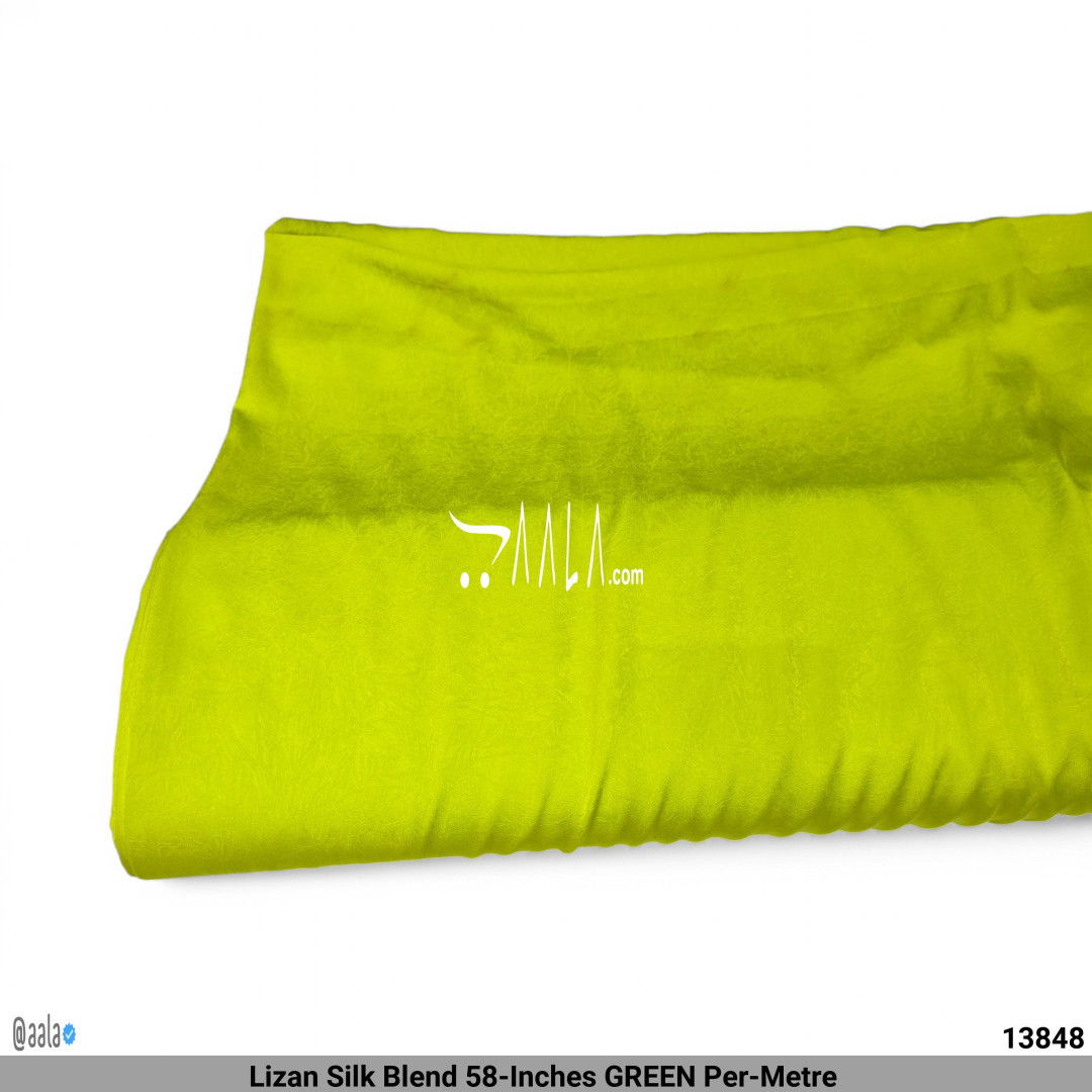 Lizan Silk Blend 58-Inches GREEN Per-Metre #13848