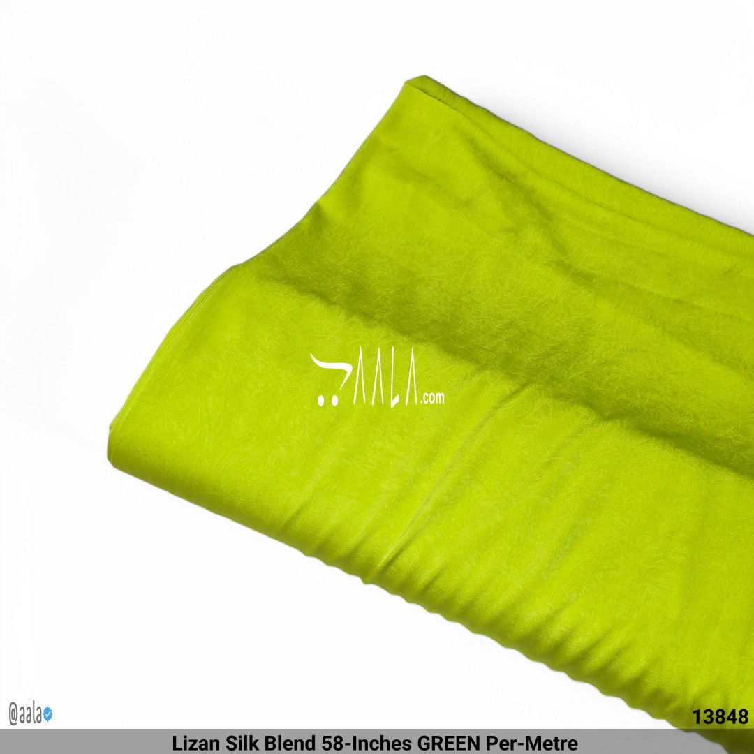 Lizan Silk Blend 58-Inches GREEN Per-Metre #13848