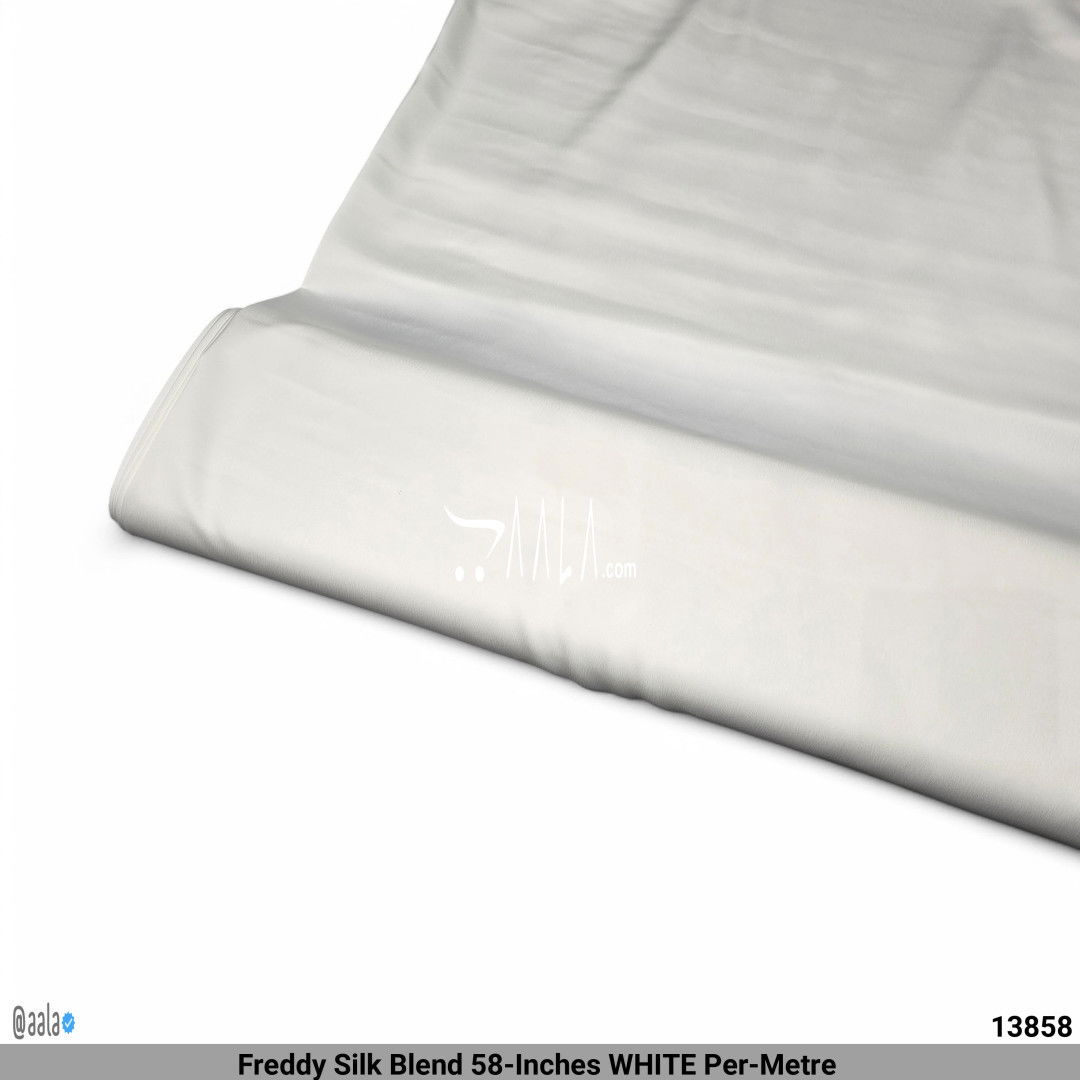 Freddy Silk Blend 58-Inches WHITE Per-Metre #13858