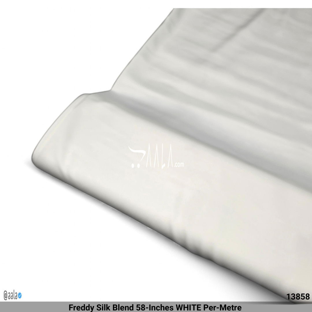 Freddy Silk Blend 58-Inches WHITE Per-Metre #13858