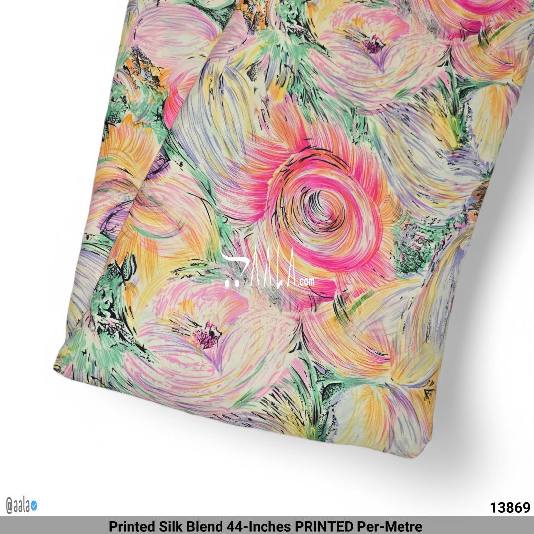 Printed Silk Blend 44-Inches PRINTED Per-Metre #13869