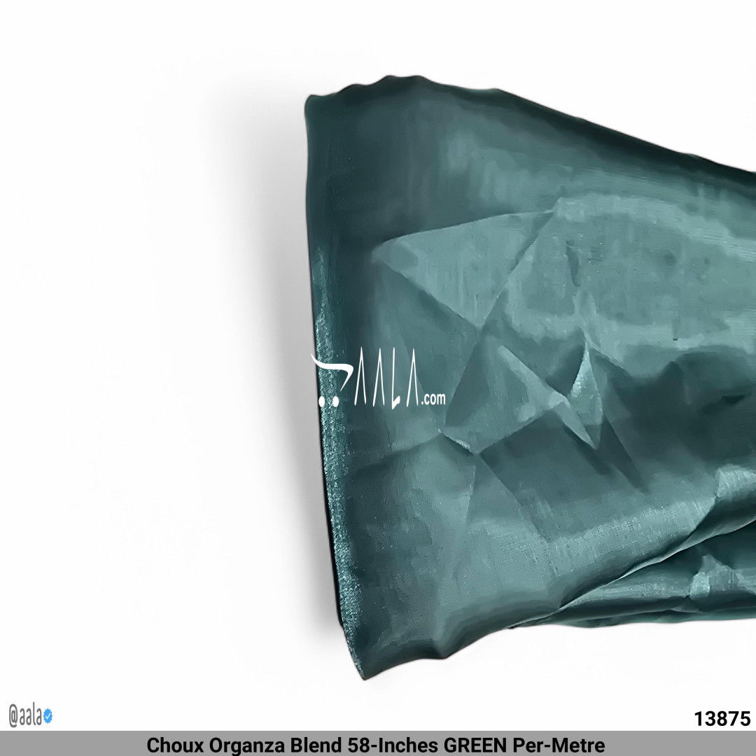 Choux Organza Blend 58-Inches GREEN Per-Metre #13875