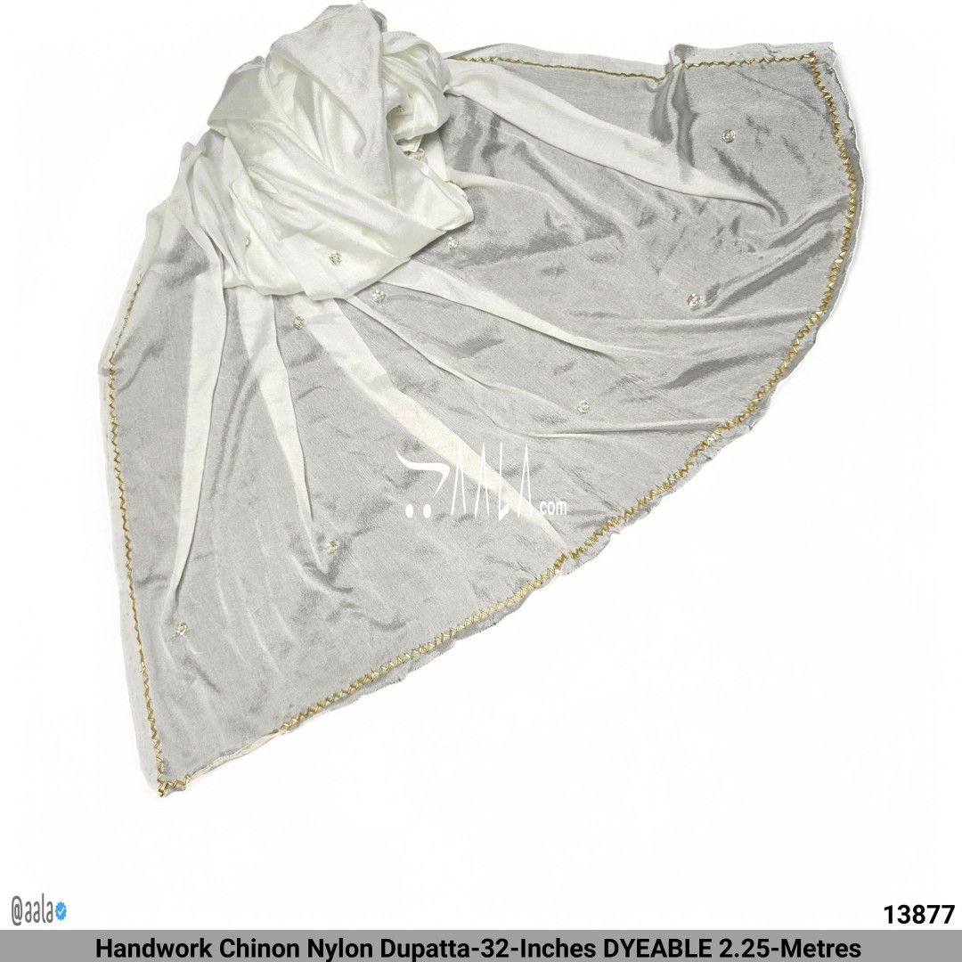 Handwork Chinon Nylon Dupatta-32-Inches DYEABLE 2.25-Metres #13877