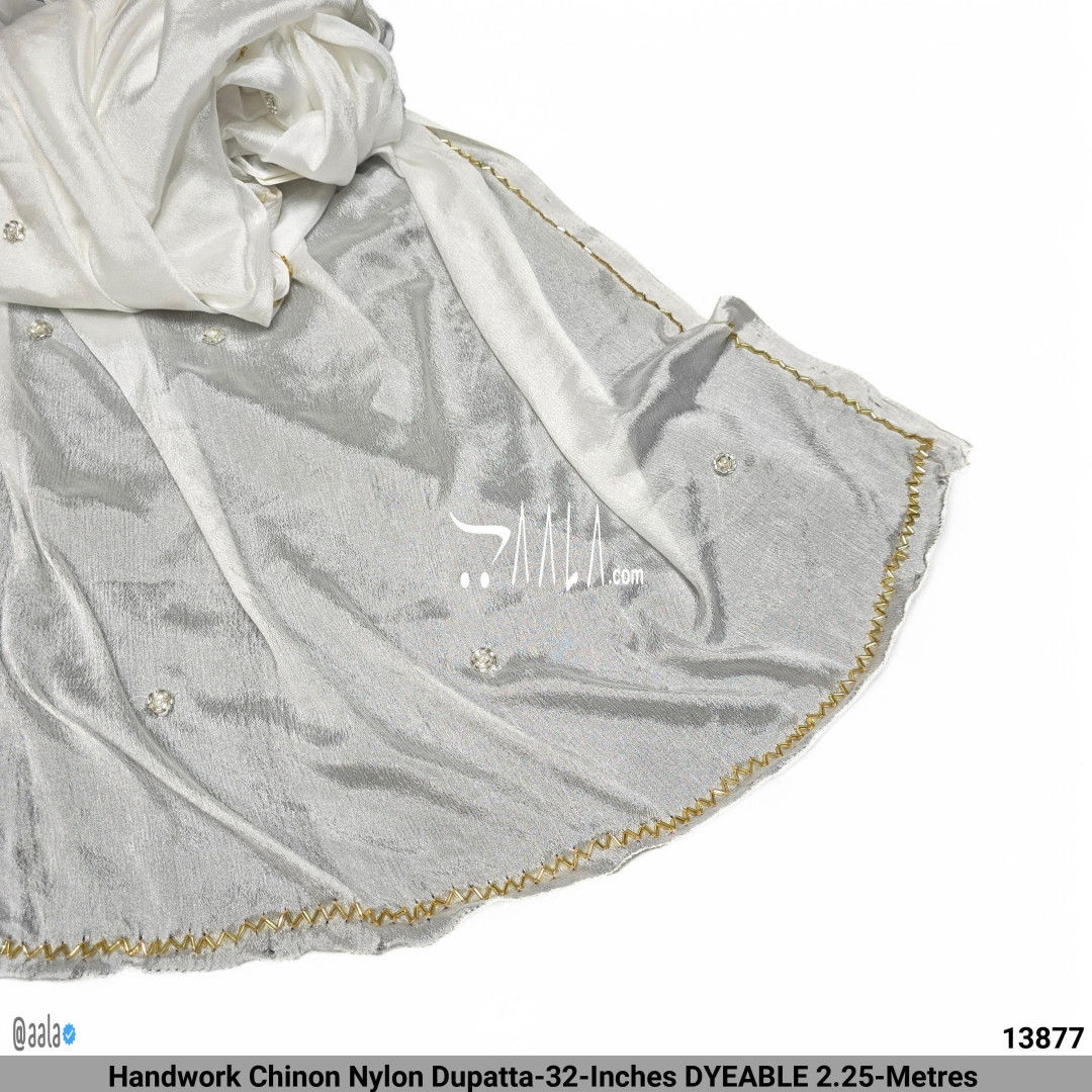 Handwork Chinon Nylon Dupatta-32-Inches DYEABLE 2.25-Metres #13877