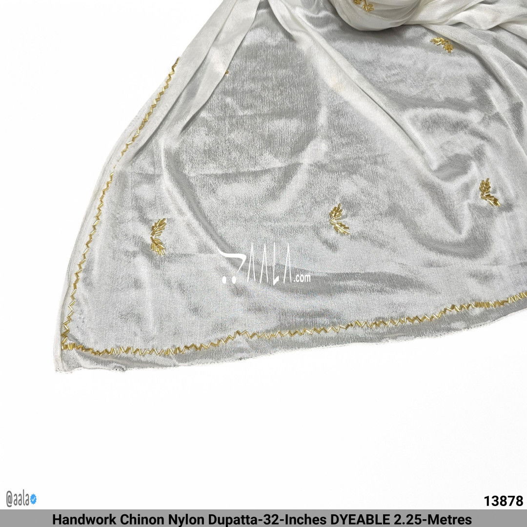 Handwork Chinon Nylon Dupatta-32-Inches DYEABLE 2.25-Metres #13878