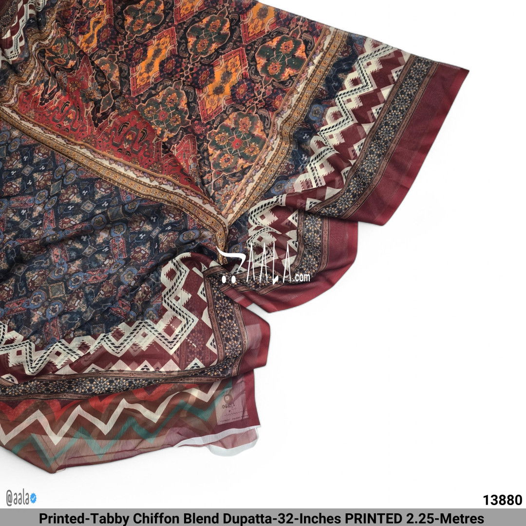 Printed-Tabby Chiffon Blend Dupatta-32-Inches PRINTED 2.25-Metres #13880