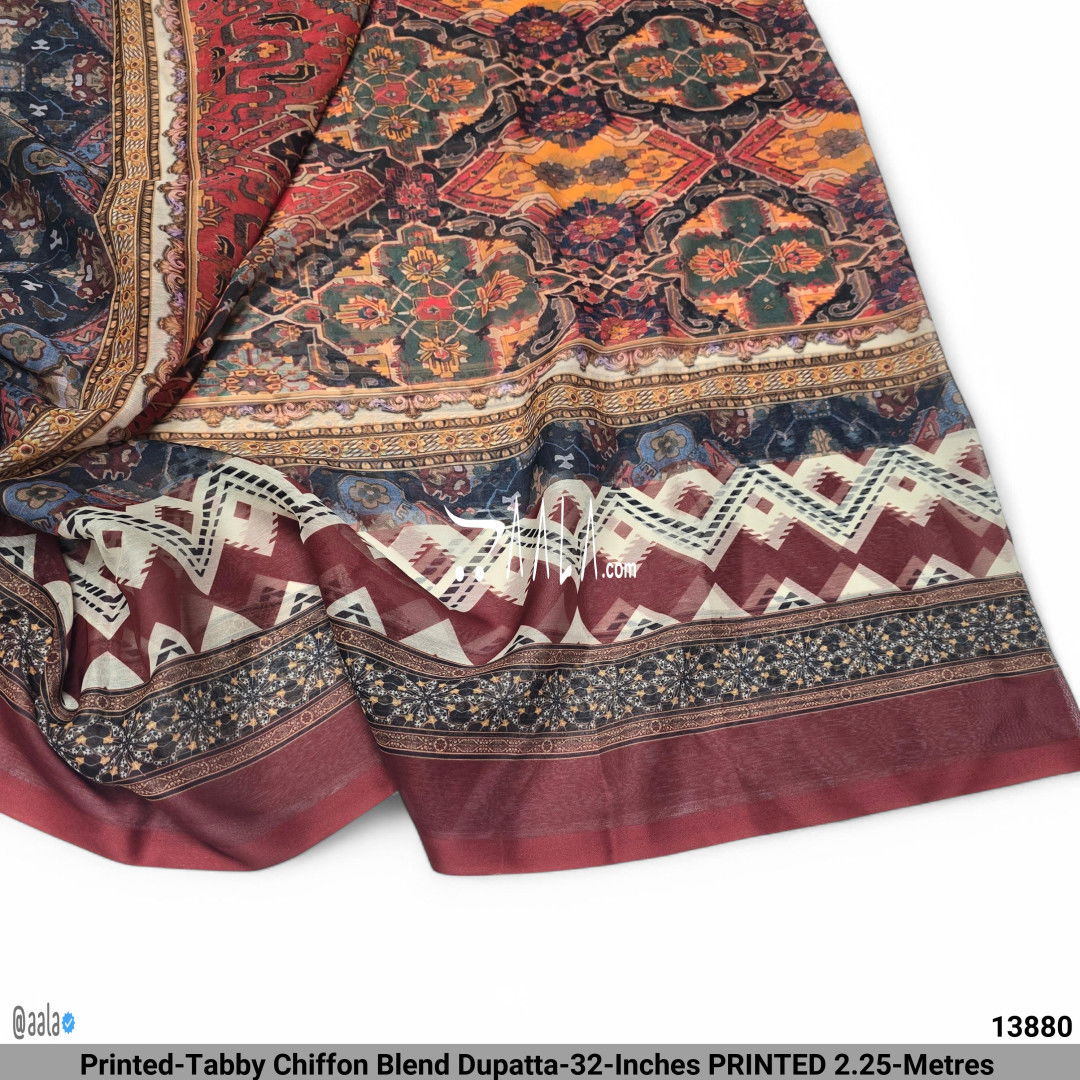 Printed-Tabby Chiffon Blend Dupatta-32-Inches PRINTED 2.25-Metres #13880