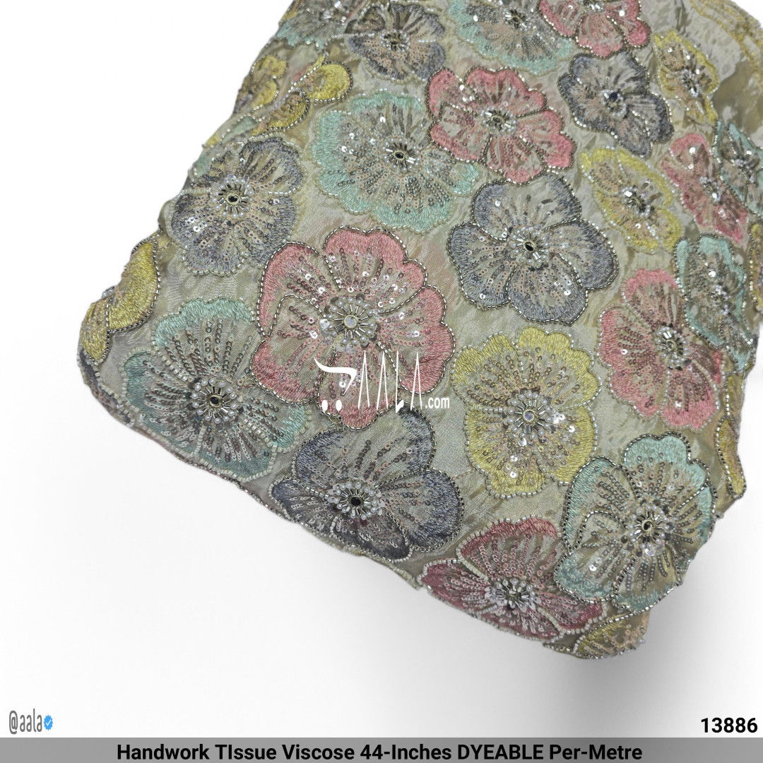 Handwork TIssue Viscose 44-Inches DYEABLE Per-Metre #13886