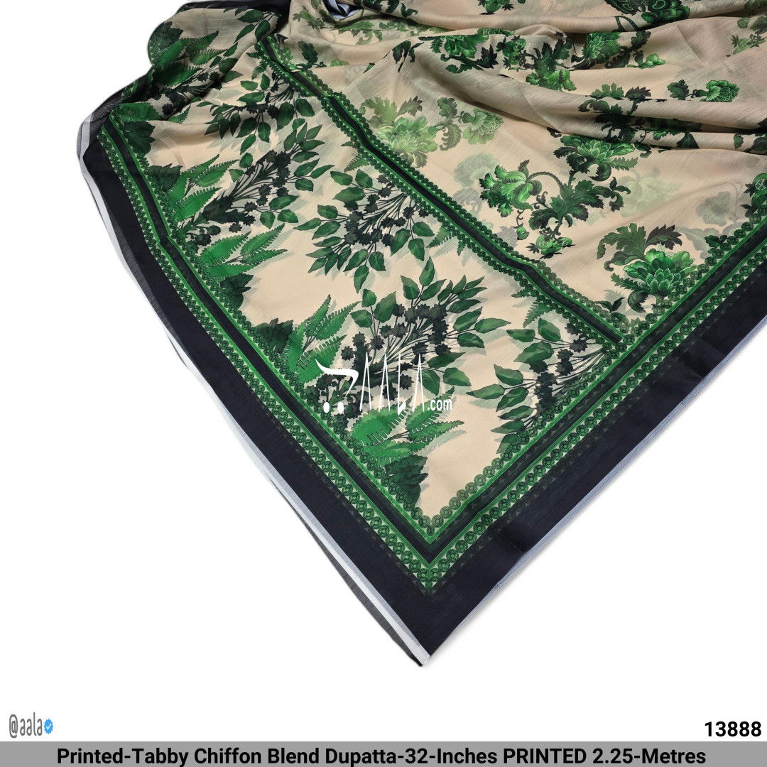 Printed-Tabby Chiffon Blend Dupatta-32-Inches PRINTED 2.25-Metres #13888