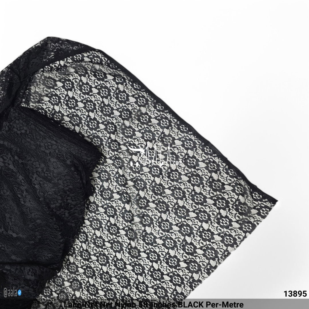 Lace-Net Net Nylon 58-Inches BLACK Per-Metre #13895