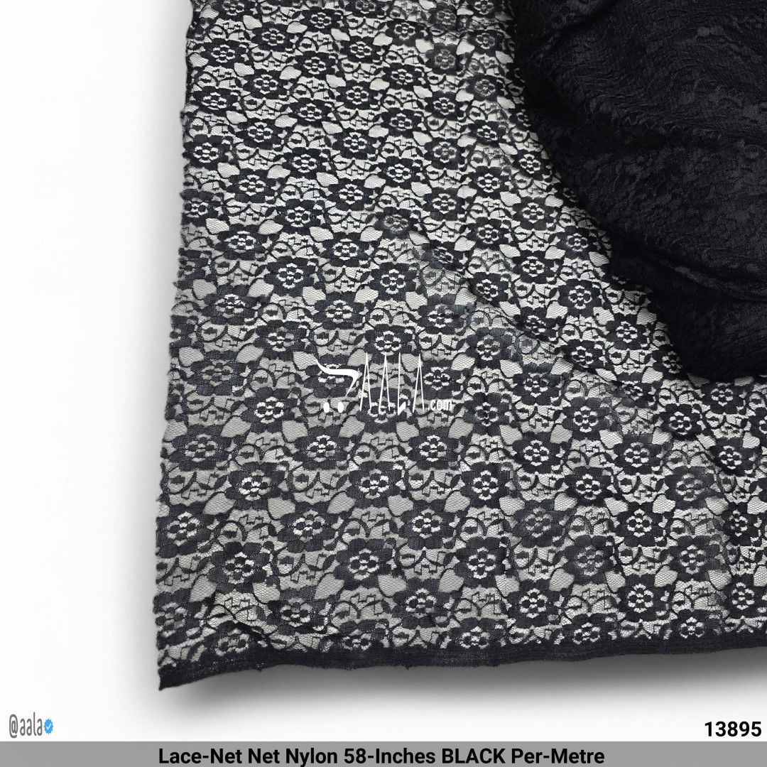 Lace-Net Net Nylon 58-Inches BLACK Per-Metre #13895