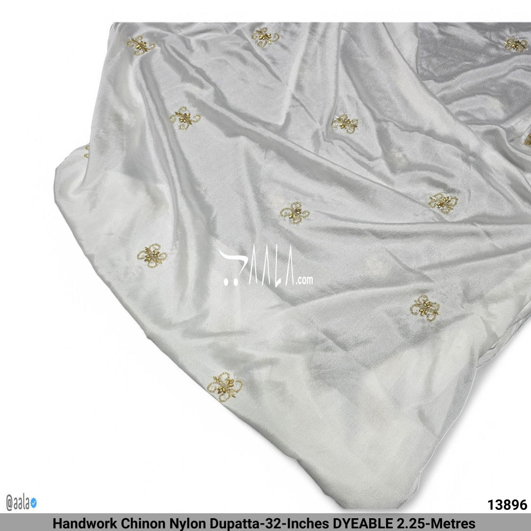 Handwork Chinon Nylon Dupatta-32-Inches DYEABLE 2.25-Metres #13896