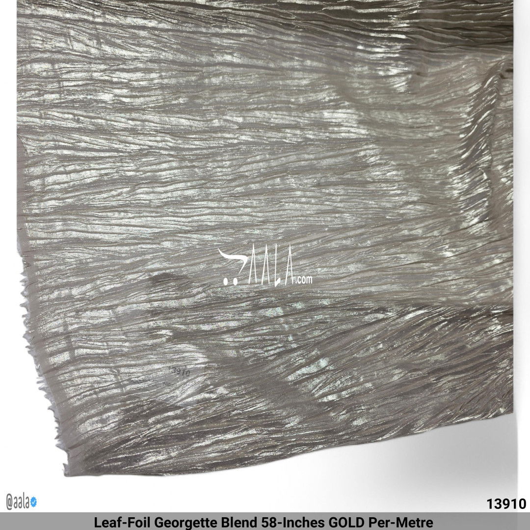 Leaf-Foil Georgette Blend 58-Inches GOLD Per-Metre #13910
