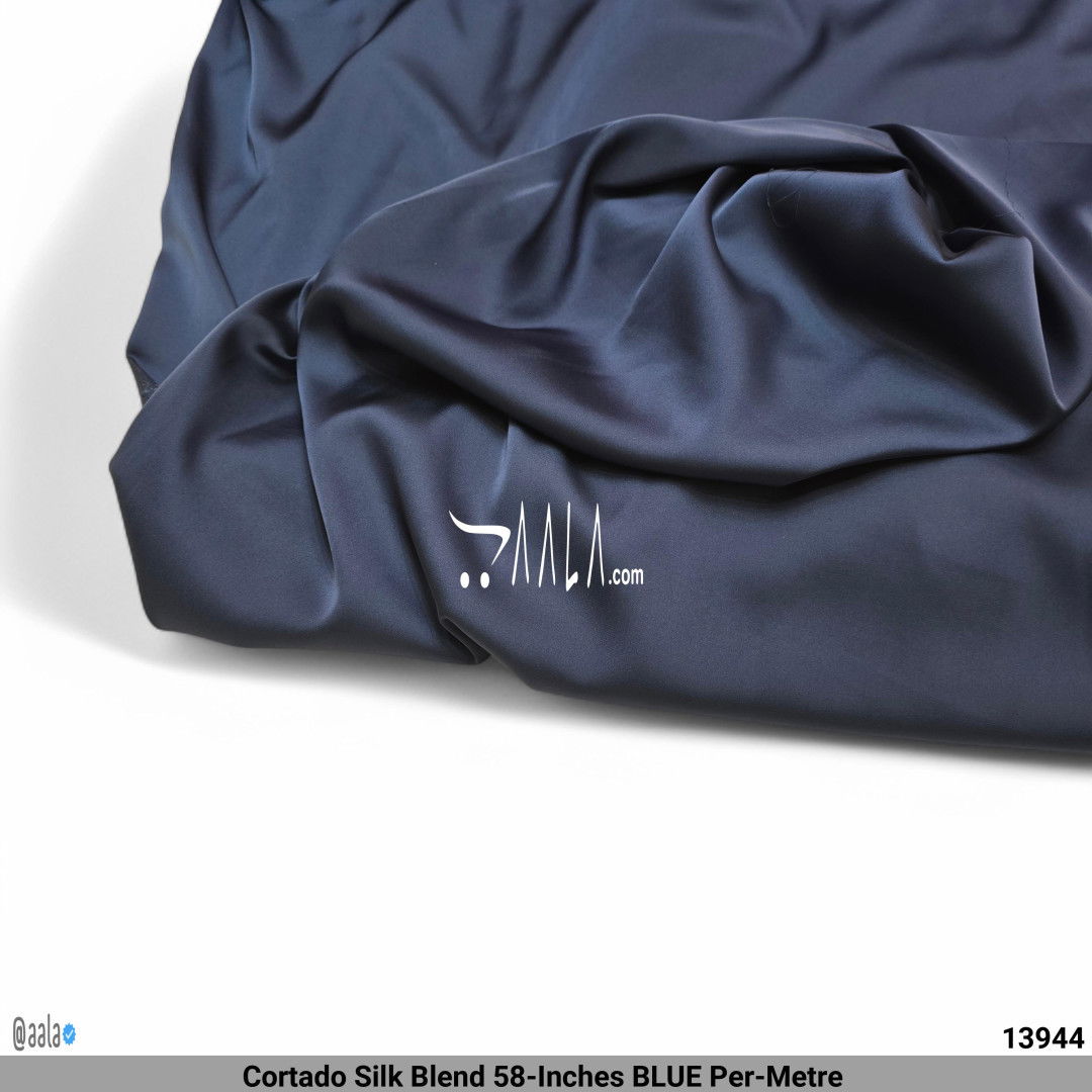 Cortado Silk Blend 58-Inches BLUE Per-Metre 