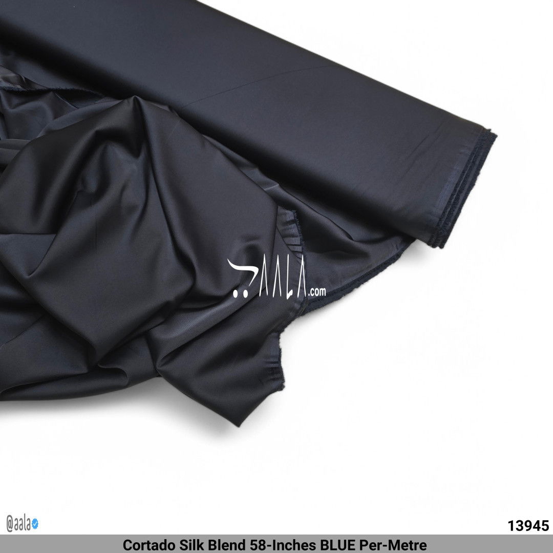 Cortado Silk Blend 58-Inches BLUE Per-Metre #13945