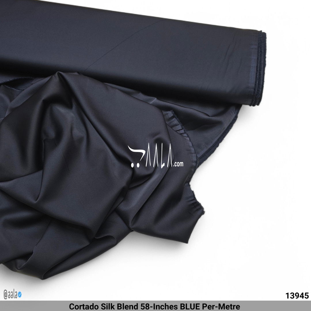 Cortado Silk Blend 58-Inches BLUE Per-Metre #13945