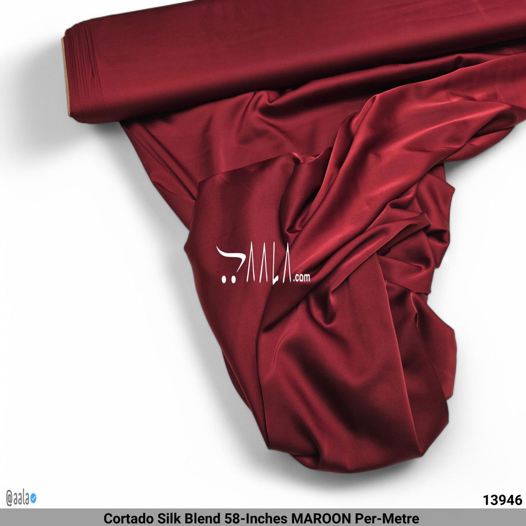 Cortado Silk Blend 58-Inches MAROON Per-Metre #13946
