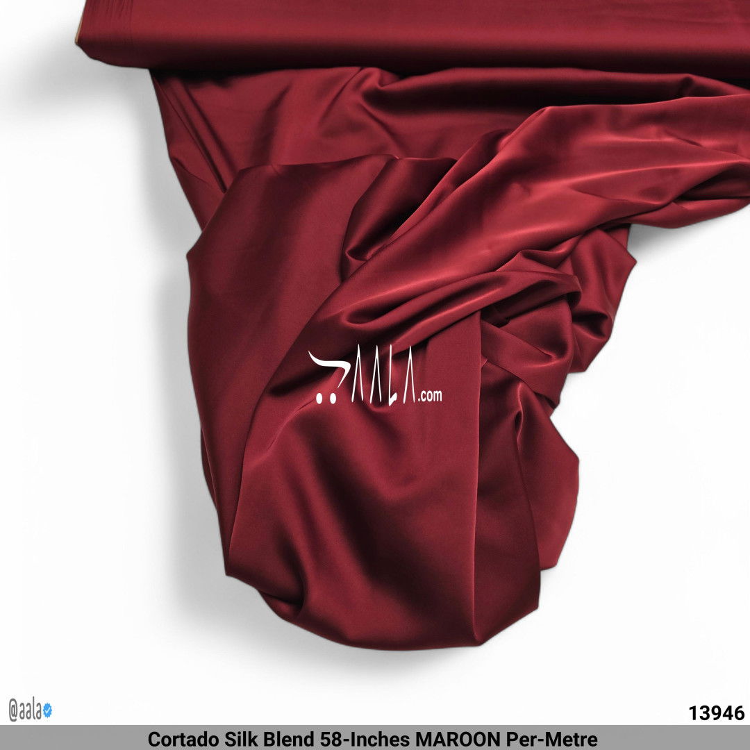 Cortado Silk Blend 58-Inches MAROON Per-Metre #13946