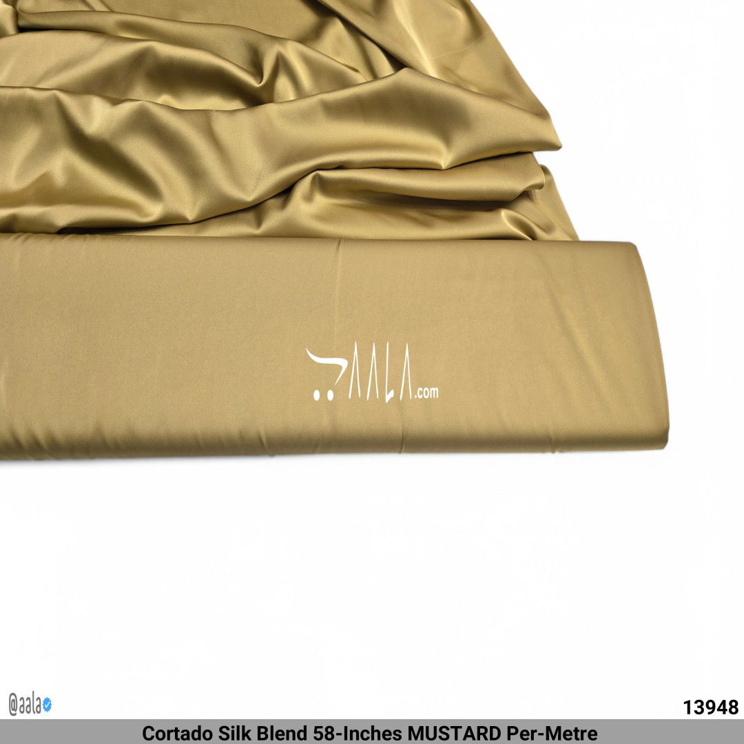 Cortado Silk Blend 58-Inches MUSTARD Per-Metre #13948