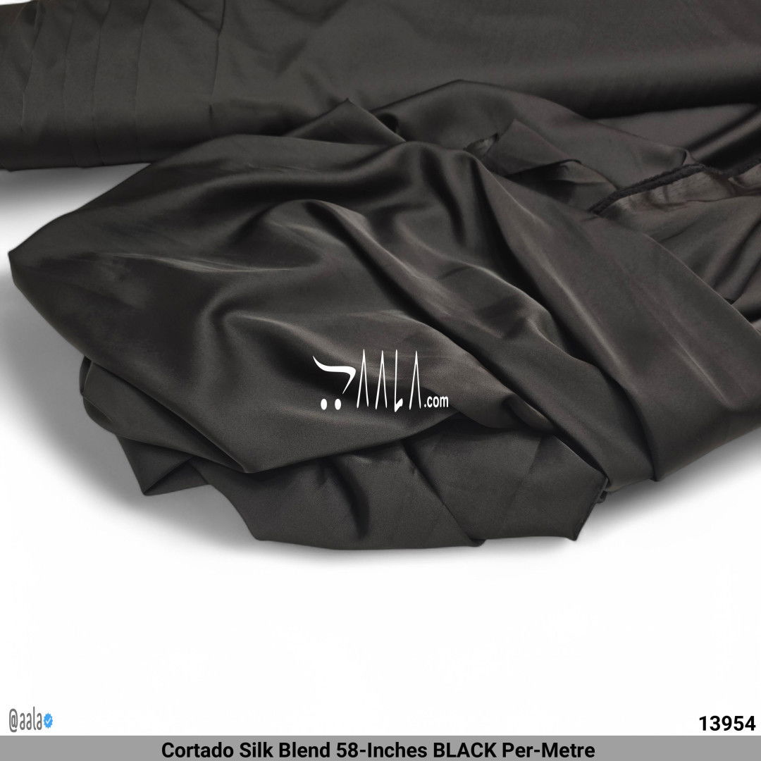 Cortado Silk Blend 58-Inches BLACK Per-Metre #13954