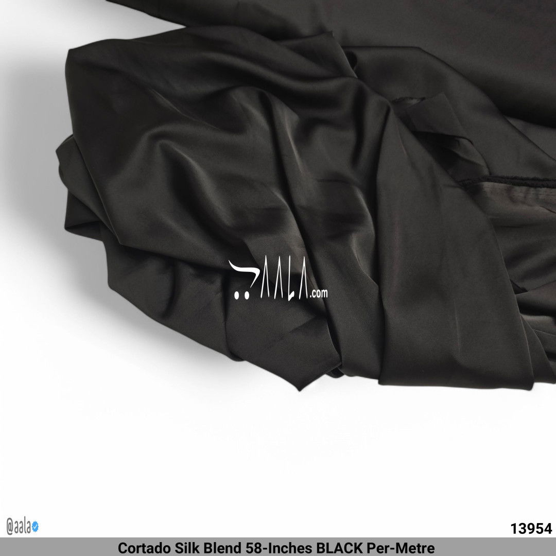 Cortado Silk Blend 58-Inches BLACK Per-Metre #13954