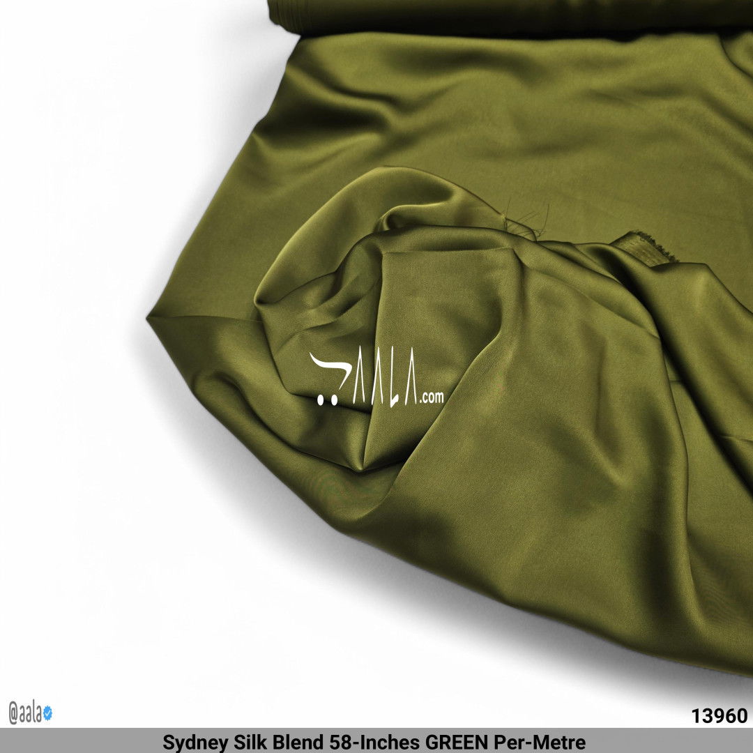 Sydney Silk Blend 58-Inches GREEN Per-Metre 