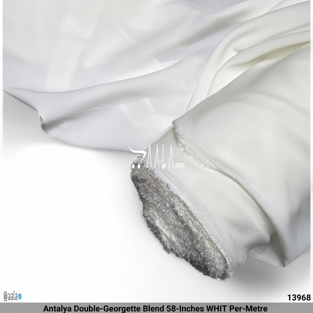 Antalya Double-Georgette Blend 58-Inches WHITE Per-Metre #13968
