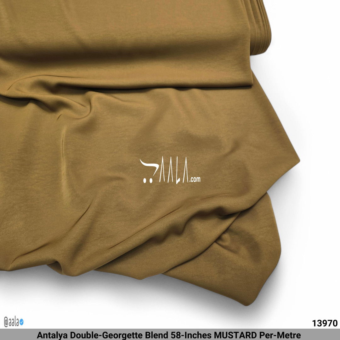 Antalya Double-Georgette Blend 58-Inches MUSTARD Per-Metre #13970