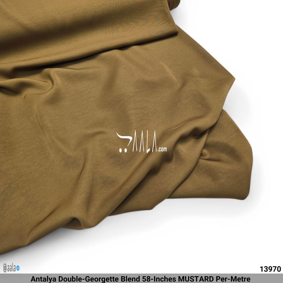 Antalya Double-Georgette Blend 58-Inches MUSTARD Per-Metre #13970