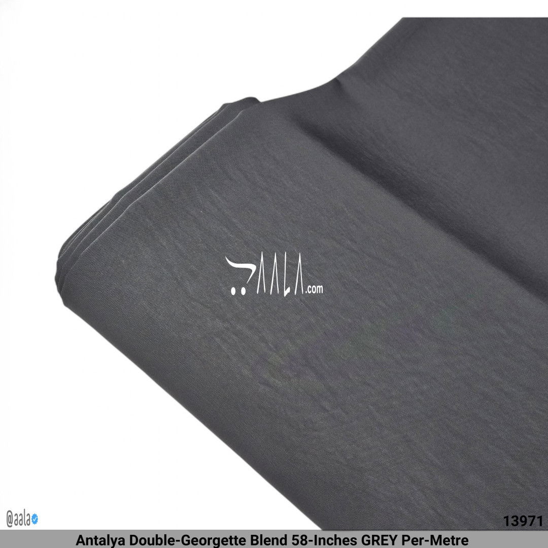 Antalya Double-Georgette Blend 58-Inches GREY Per-Metre #13971