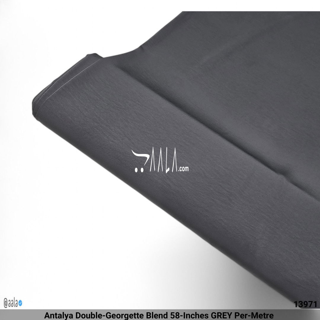 Antalya Double-Georgette Blend 58-Inches GREY Per-Metre #13971