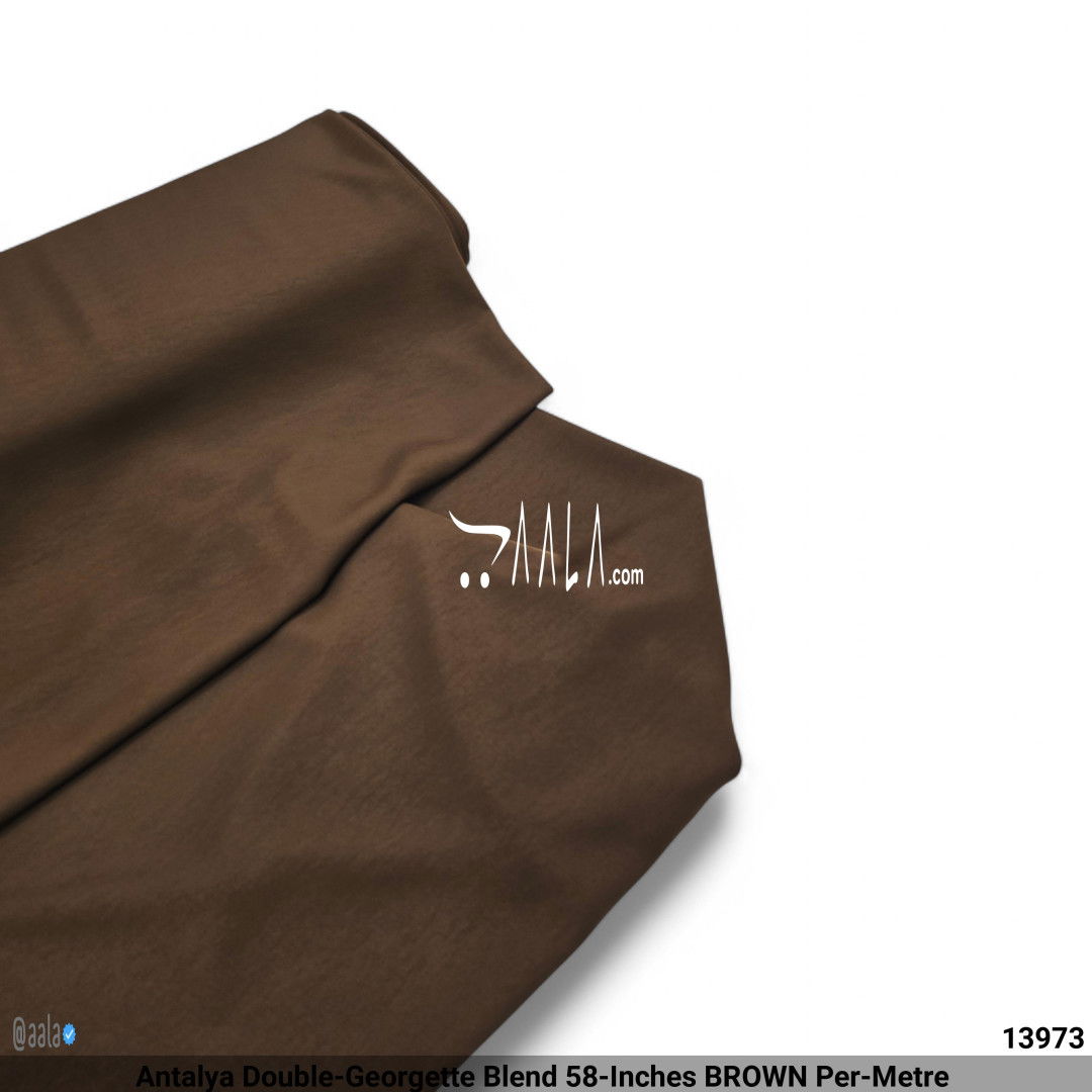Antalya Double-Georgette Blend 58-Inches BROWN Per-Metre #13973