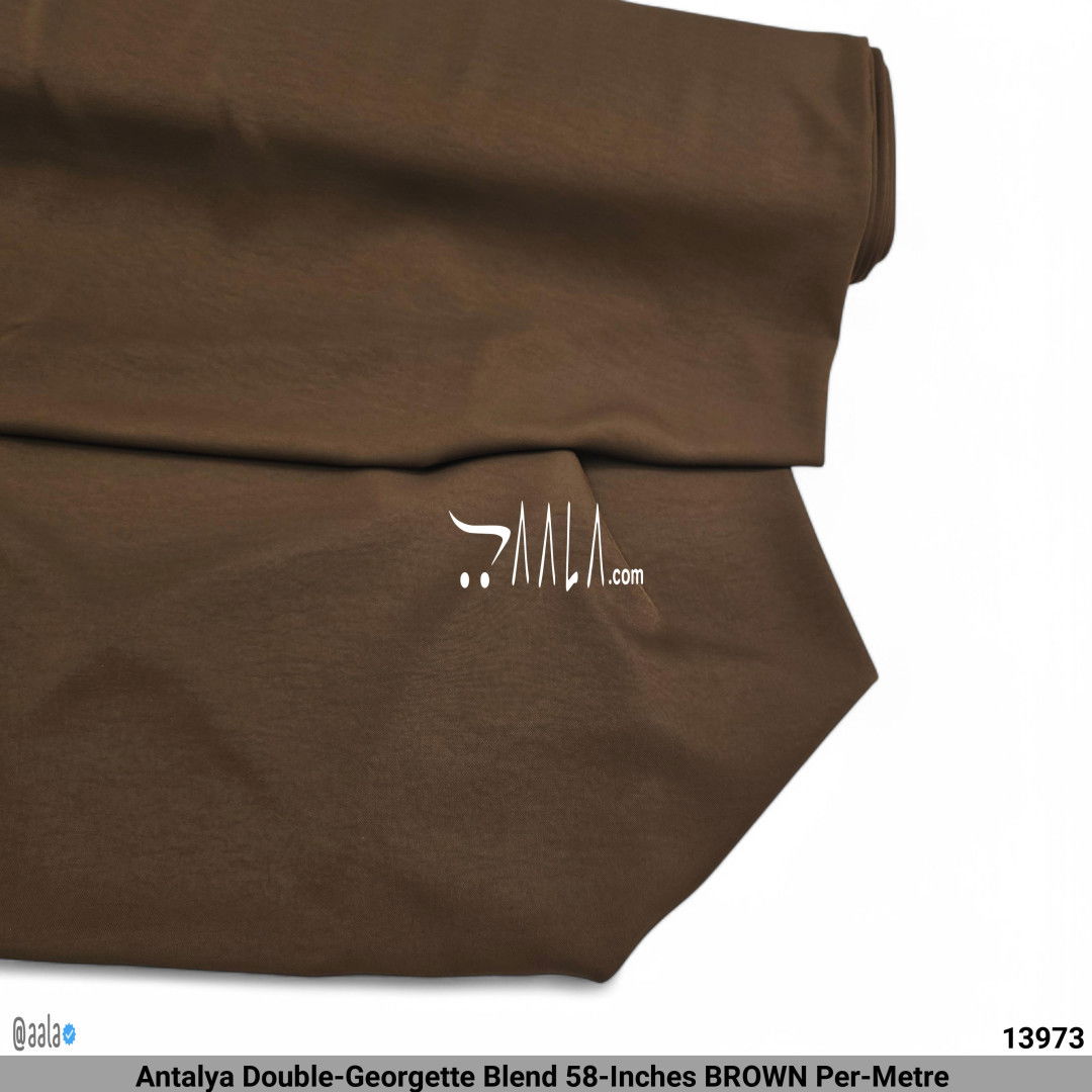 Antalya Double-Georgette Blend 58-Inches BROWN Per-Metre #13973