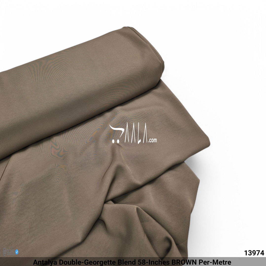 Antalya Double-Georgette Blend 58-Inches BROWN Per-Metre #13974