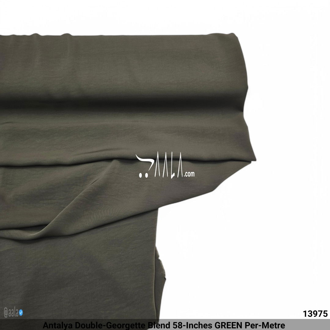 Antalya Double-Georgette Blend 58-Inches GREEN Per-Metre #13975