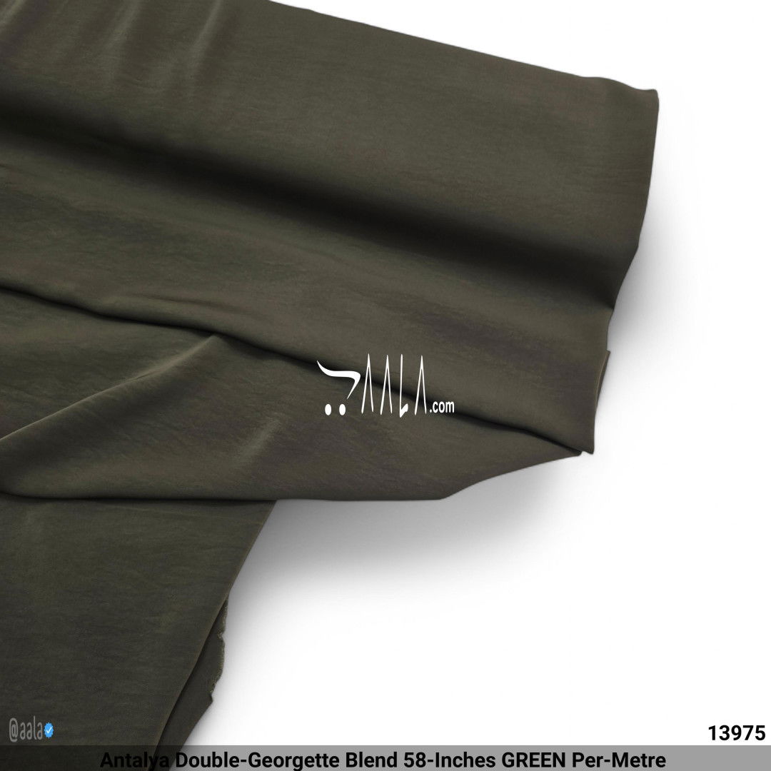Antalya Double-Georgette Blend 58-Inches GREEN Per-Metre #13975