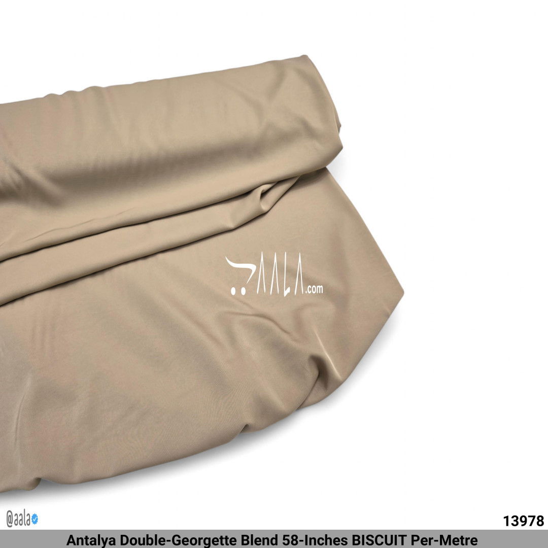 Antalya Double-Georgette Blend 58-Inches BISCUIT Per-Metre #13978