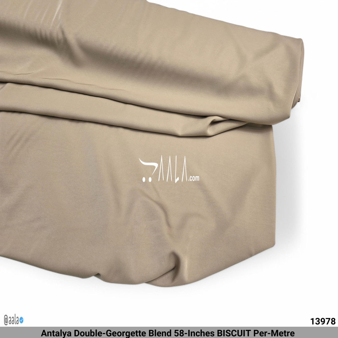 Antalya Double-Georgette Blend 58-Inches BISCUIT Per-Metre #13978