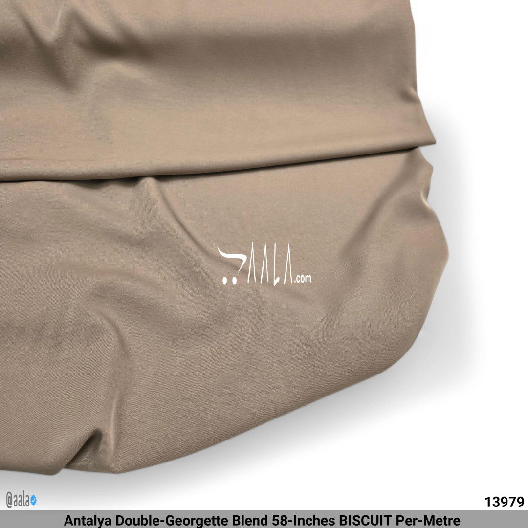 Antalya Double-Georgette Blend 58-Inches BISCUIT Per-Metre #13979
