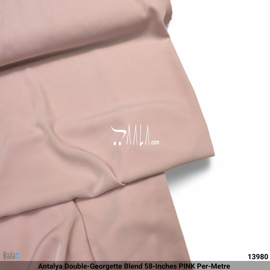 Antalya Double-Georgette Blend 58-Inches PINK Per-Metre #13980