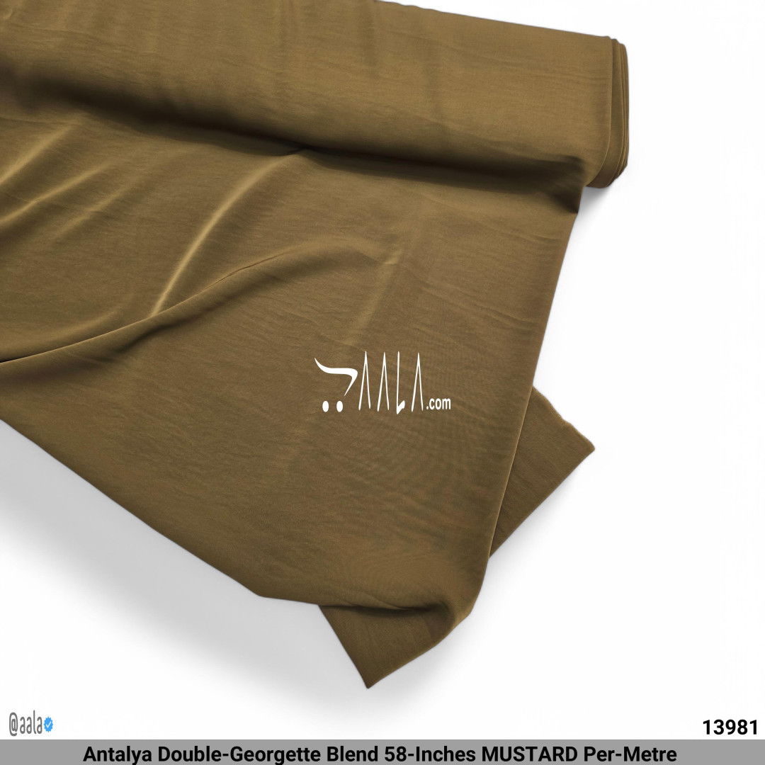 Antalya Double-Georgette Blend 58-Inches MUSTARD Per-Metre #13981