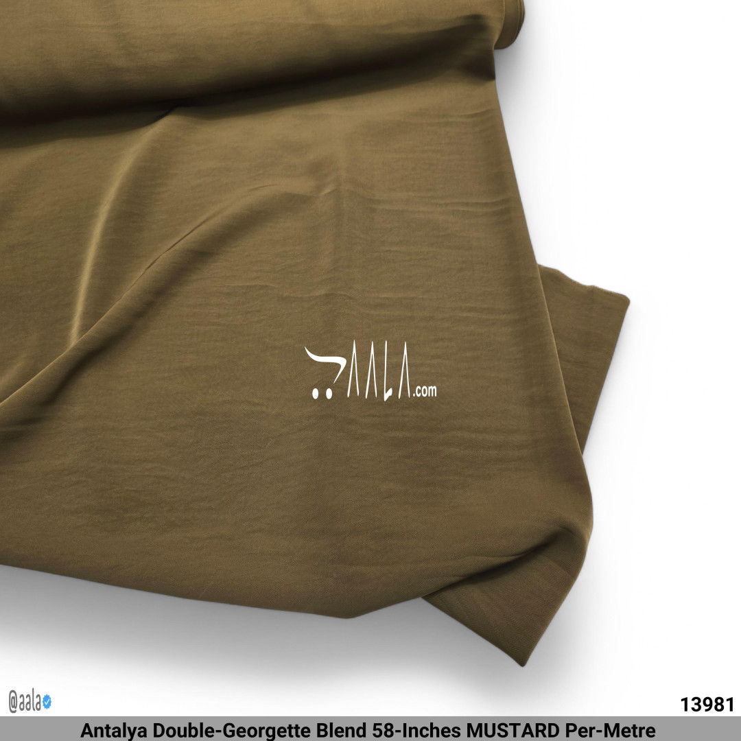 Antalya Double-Georgette Blend 58-Inches MUSTARD Per-Metre #13981
