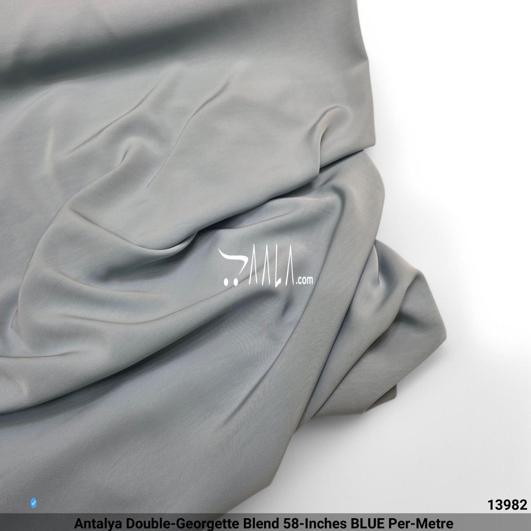 Antalya Double-Georgette Blend 58-Inches BLUE Per-Metre #13982